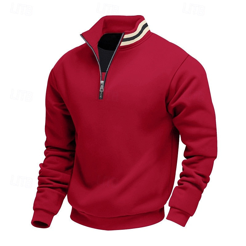 Quarter-Zip Stand-Collar Pullover