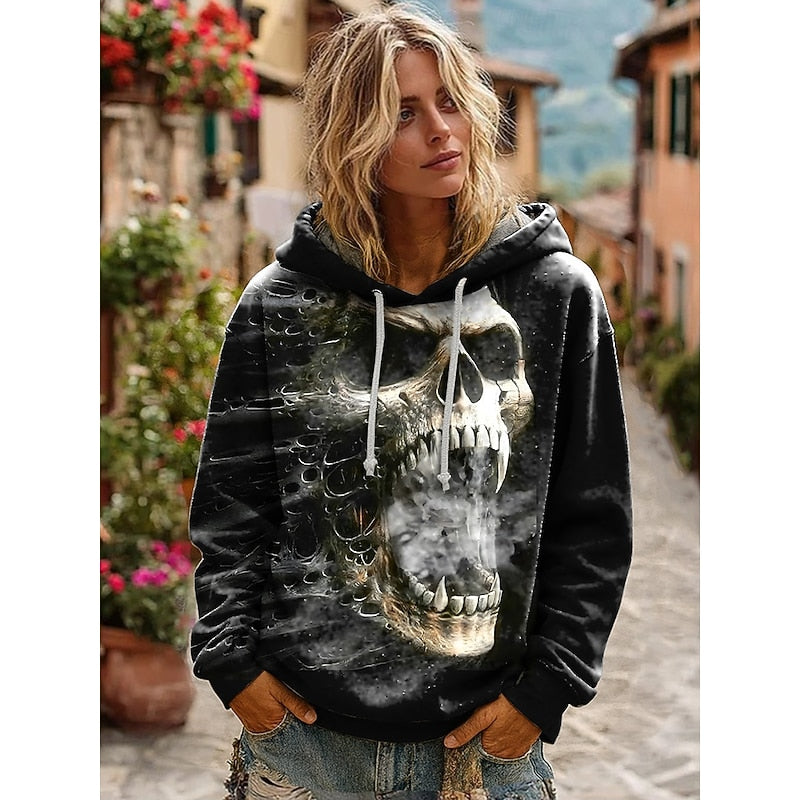 Skull Graphic Halloween Hoodie