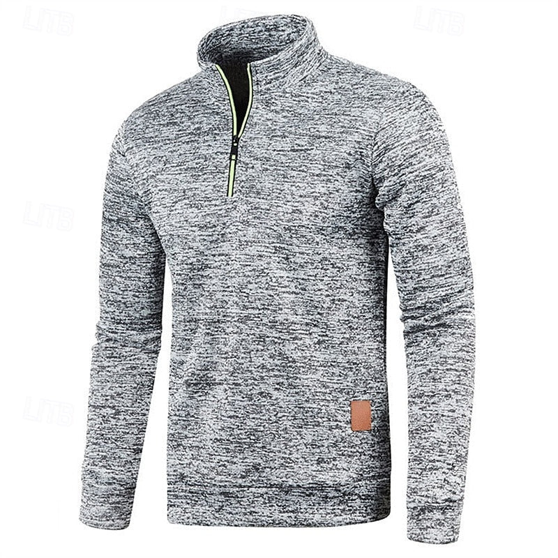 Quarter-Zip Textured Pullover Sweater
