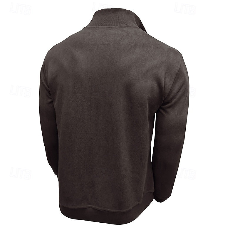 Quarter-Zip Stand-Collar Sweatshirt