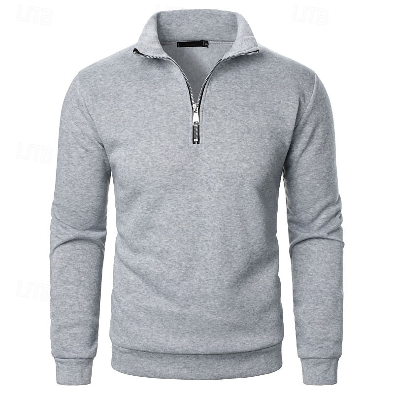 Quarter-Zip Stand-Collar Pullover