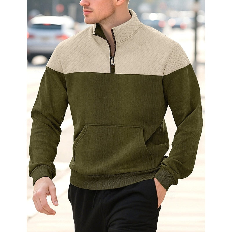 Textured Quarter-Zip Sweatshirt