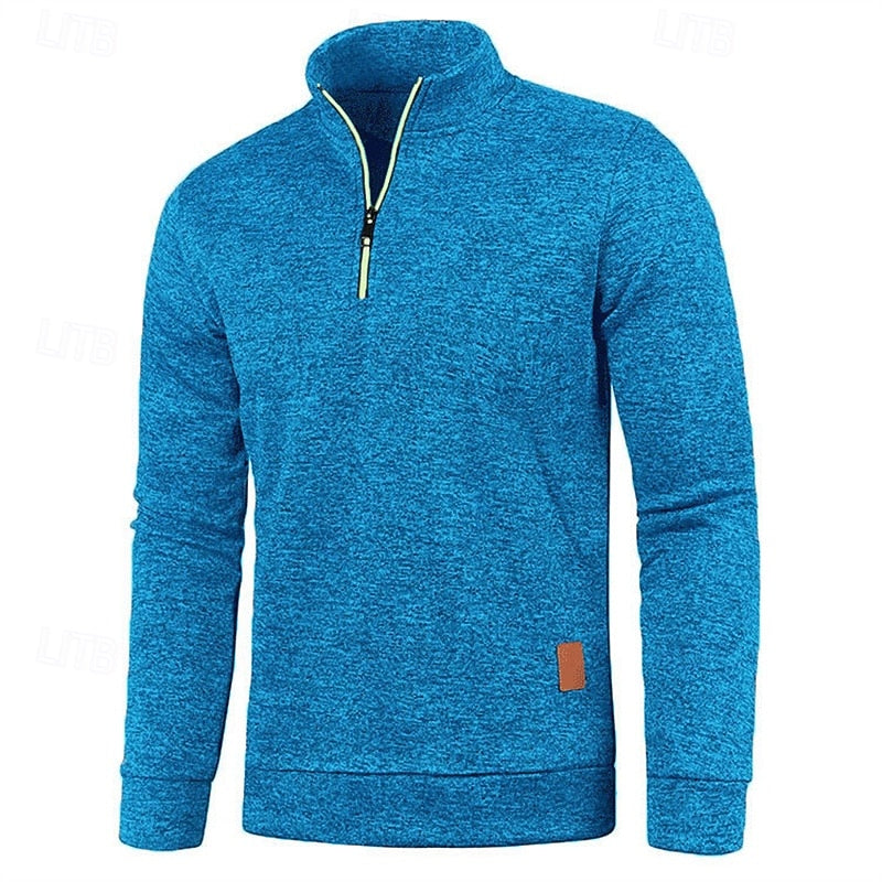 Quarter-Zip Textured Pullover Sweater