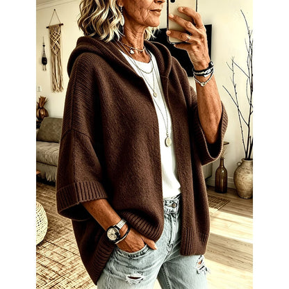 Hooded Open-Front Cardigan