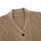 Cable-Knit Shawl Collar Cardigan