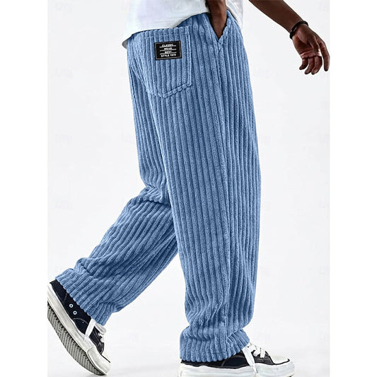 Ribbed Straight-Leg Pants