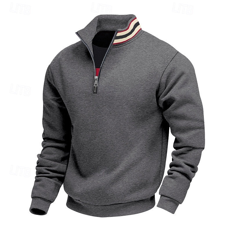 Quarter-Zip Stand-Collar Pullover
