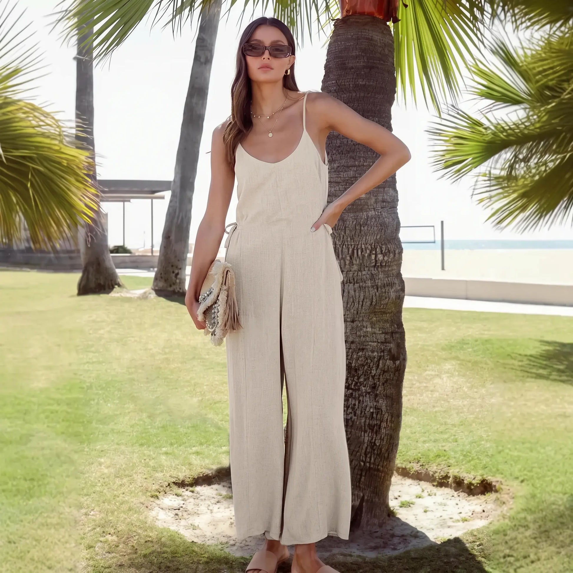Kaelum - Elegant Linen Blend Jumpsuit