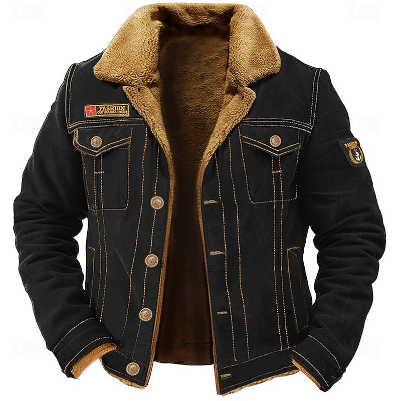 Fleece-Collar Utility Jacket