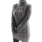 Cable-Textured Turtleneck Sweater Dress