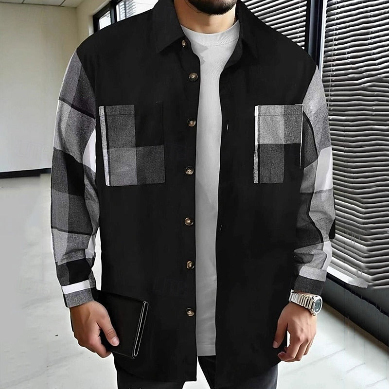 Modern Patchwork Shirt Jacket