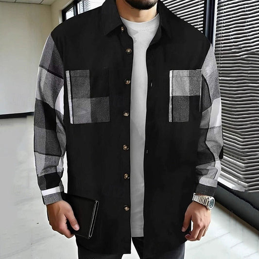 Modern Patchwork Shirt Jacket