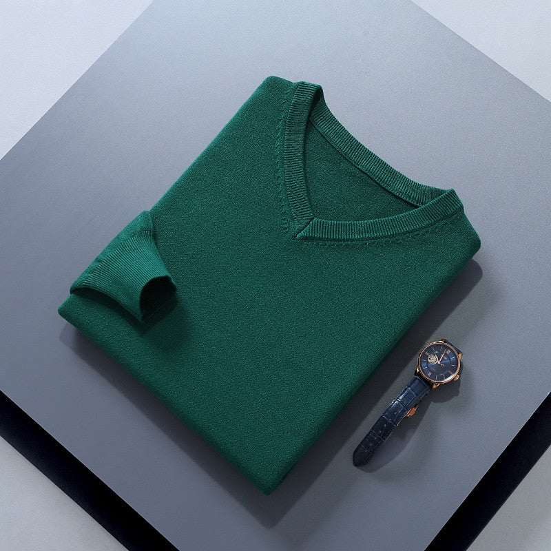 Refined V-Neck Knit Sweater