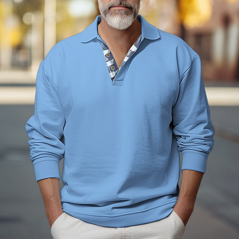Polo-Collar Sweatshirt