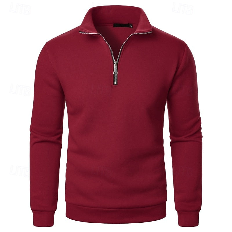 Quarter-Zip Stand-Collar Pullover