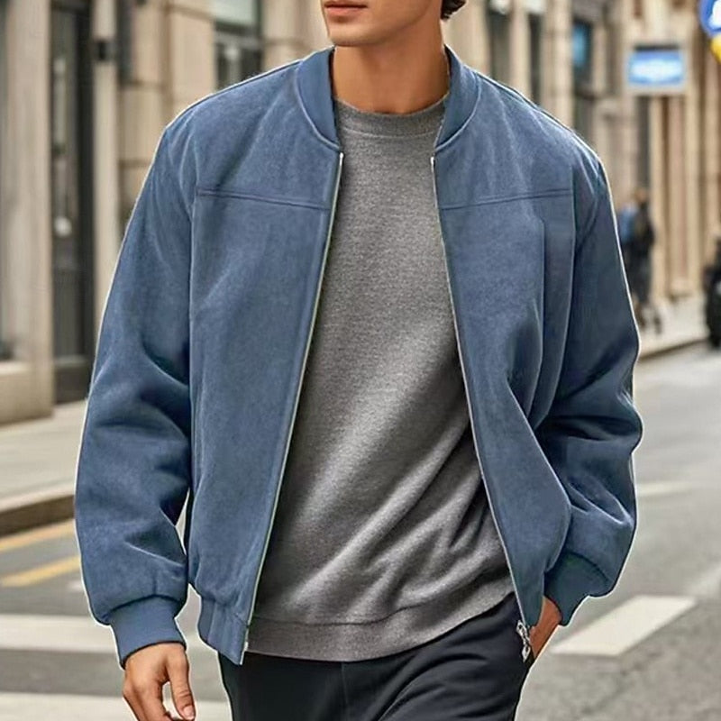 Stand-Collar Zip Jacket