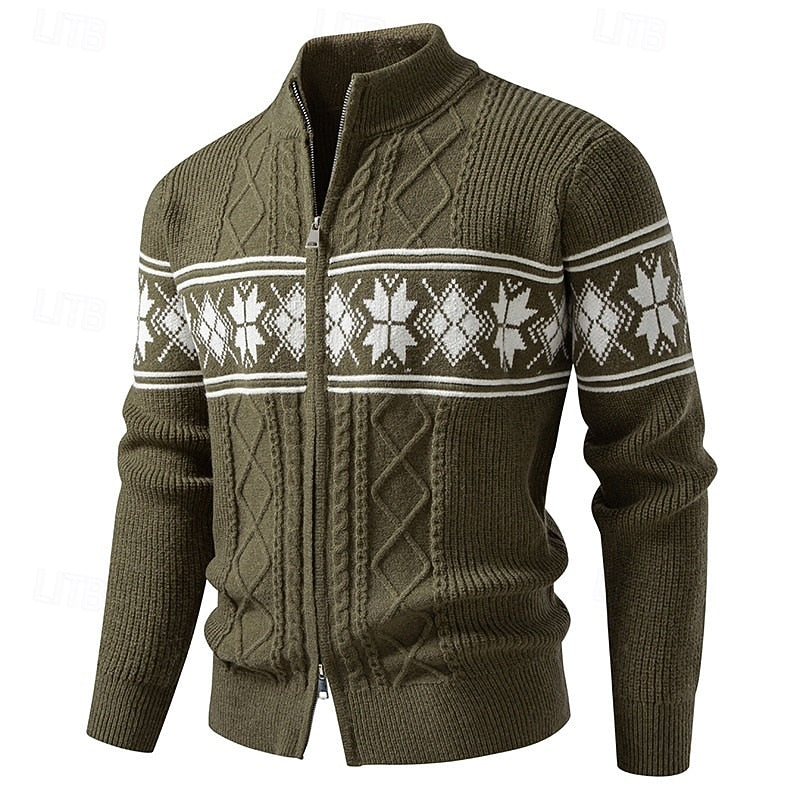 Fair Isle Zip-Up Cardigan