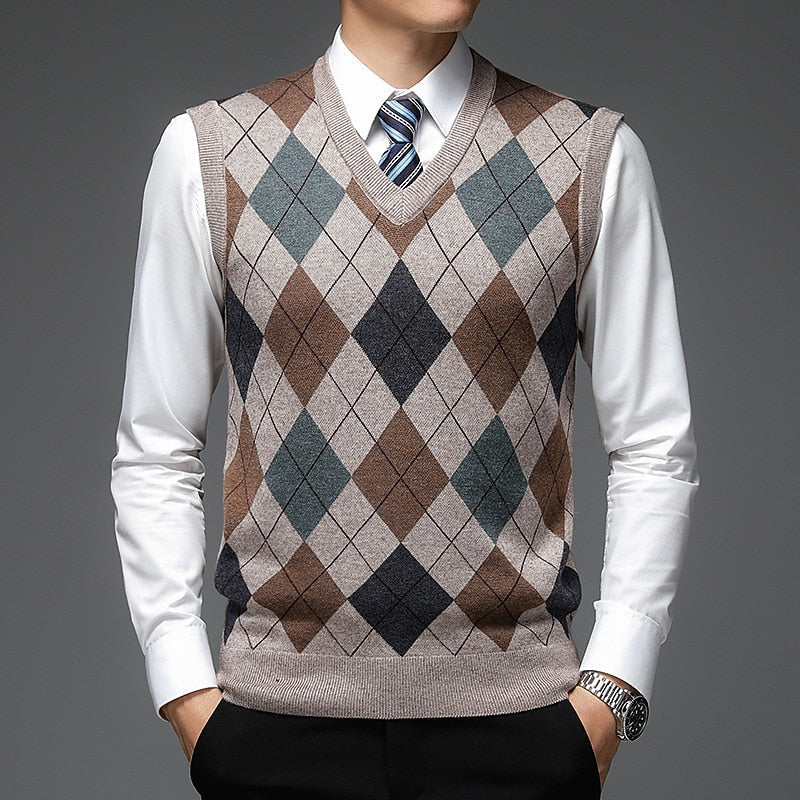 Argyle V-Neck Sweater Vest