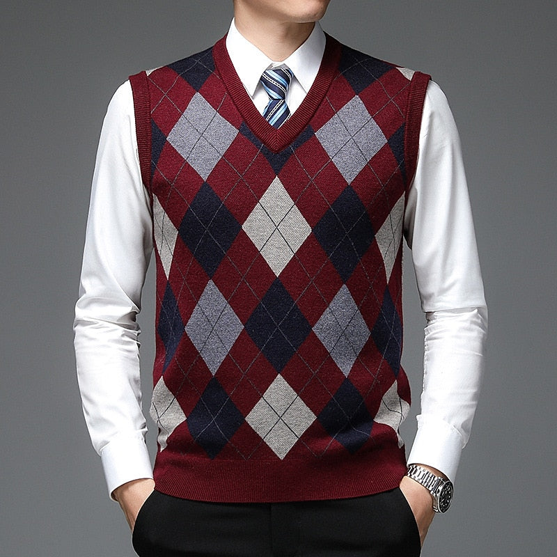 Argyle V-Neck Sweater Vest