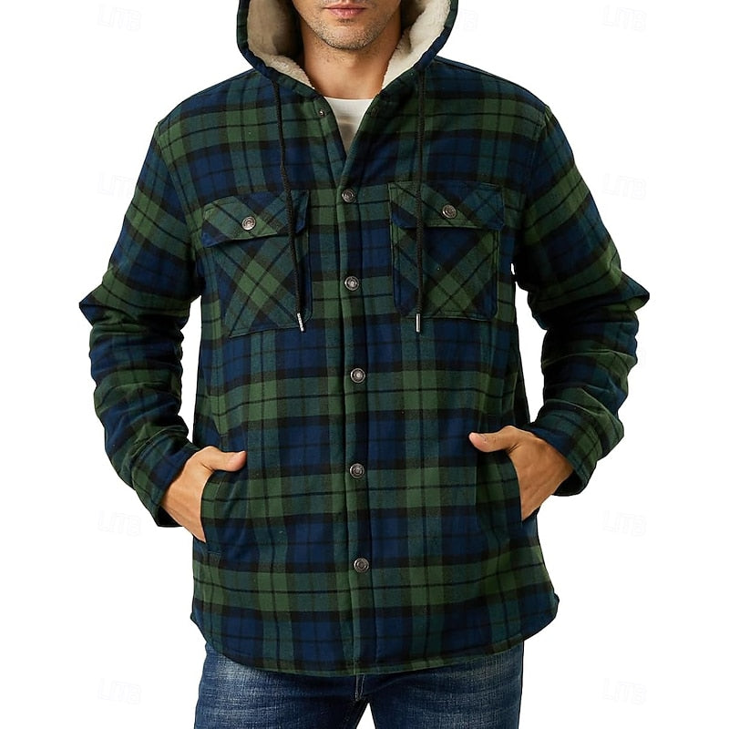 Hooded Check Overshirt