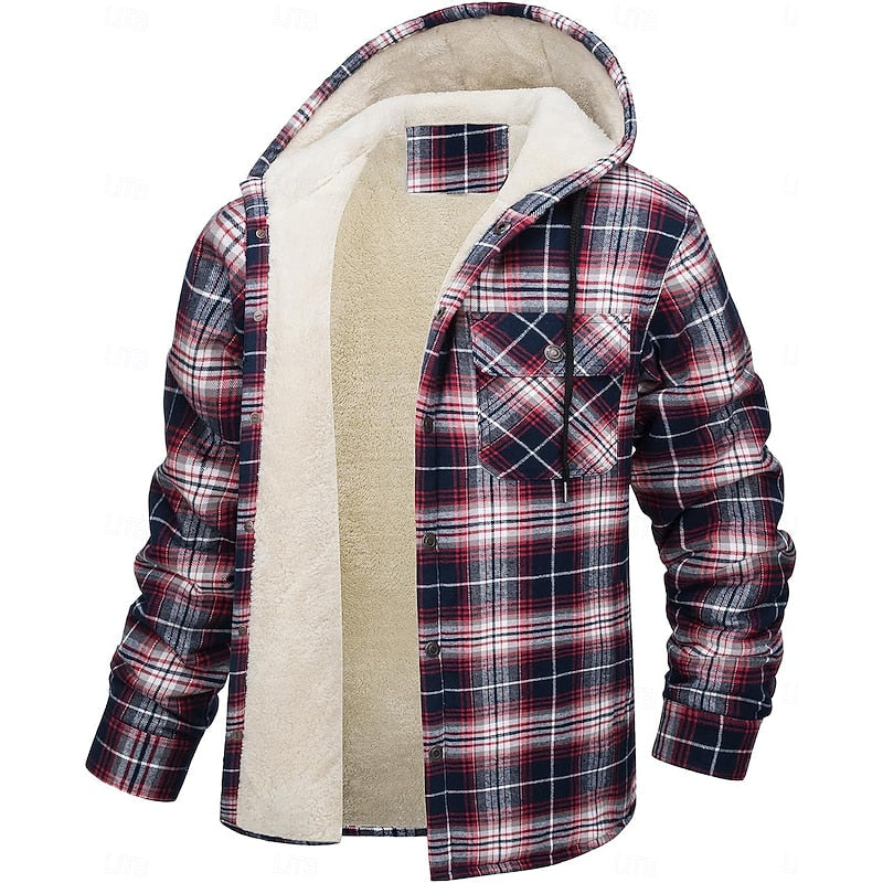 Hooded Check Overshirt