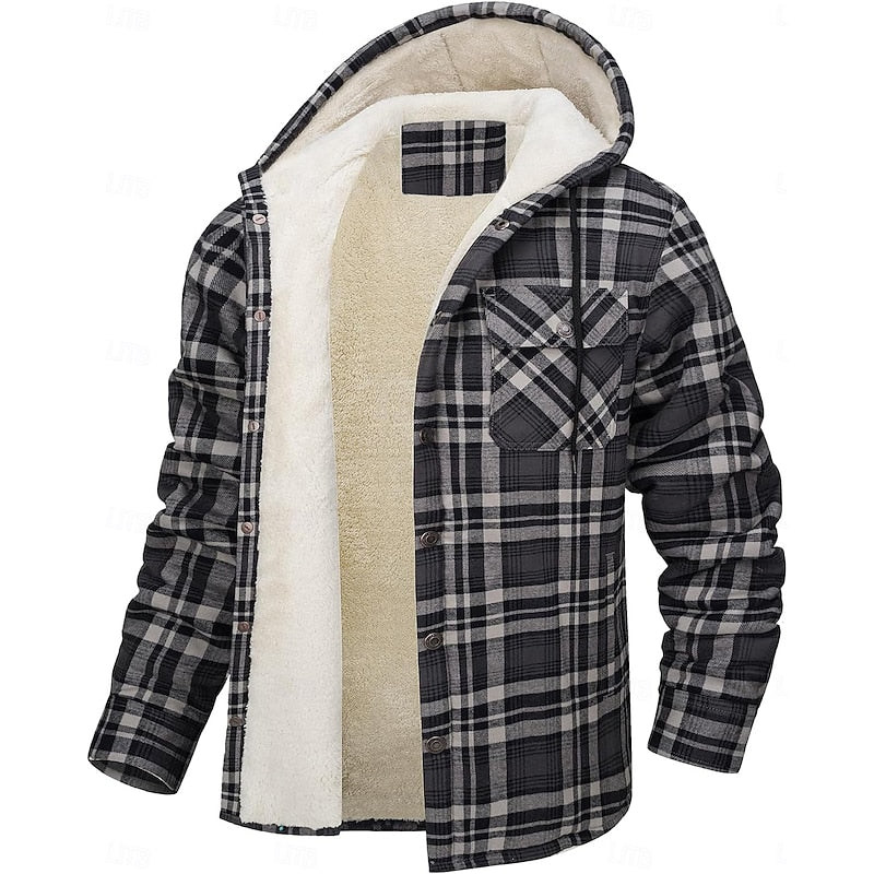 Hooded Check Overshirt