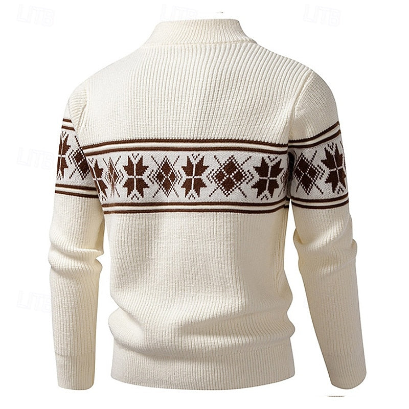 Fair Isle Zip-Up Cardigan