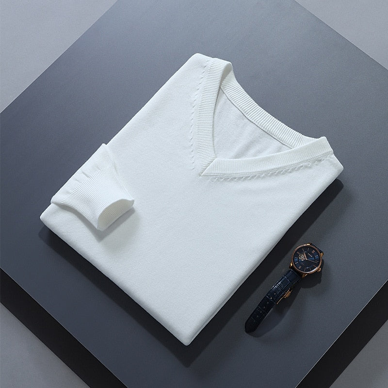 Refined V-Neck Knit Sweater