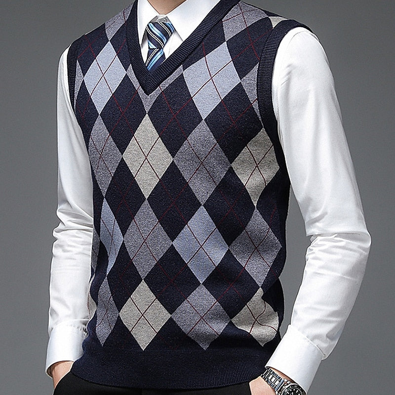 Argyle V-Neck Sweater Vest