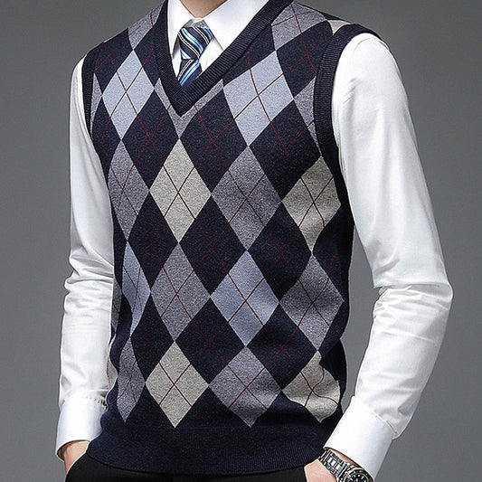 Argyle V-Neck Sweater Vest
