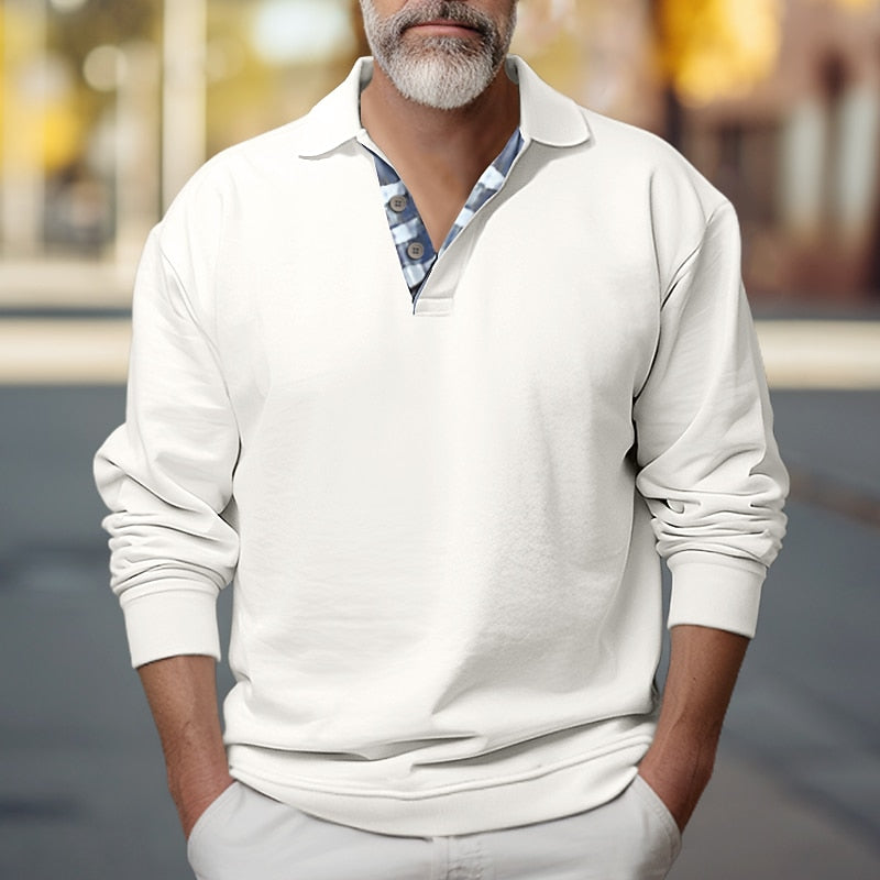 Polo-Collar Sweatshirt