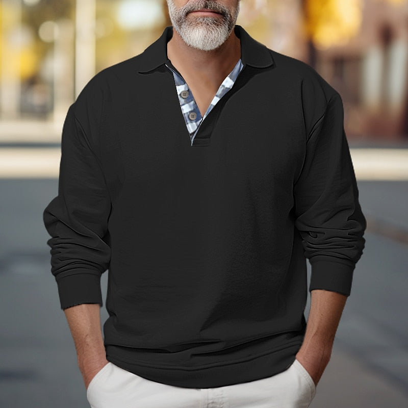 Polo-Collar Sweatshirt