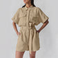 Kaelos - Utility Jumpsuit Cotton Linen Blend Bohemian Style