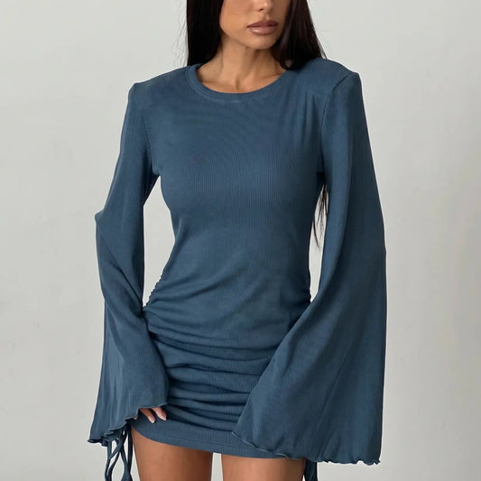 Lyraex - Fitted Ribbed Knit Mini Dress