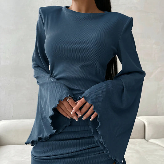 Lyraex - Fitted Ribbed Knit Mini Dress