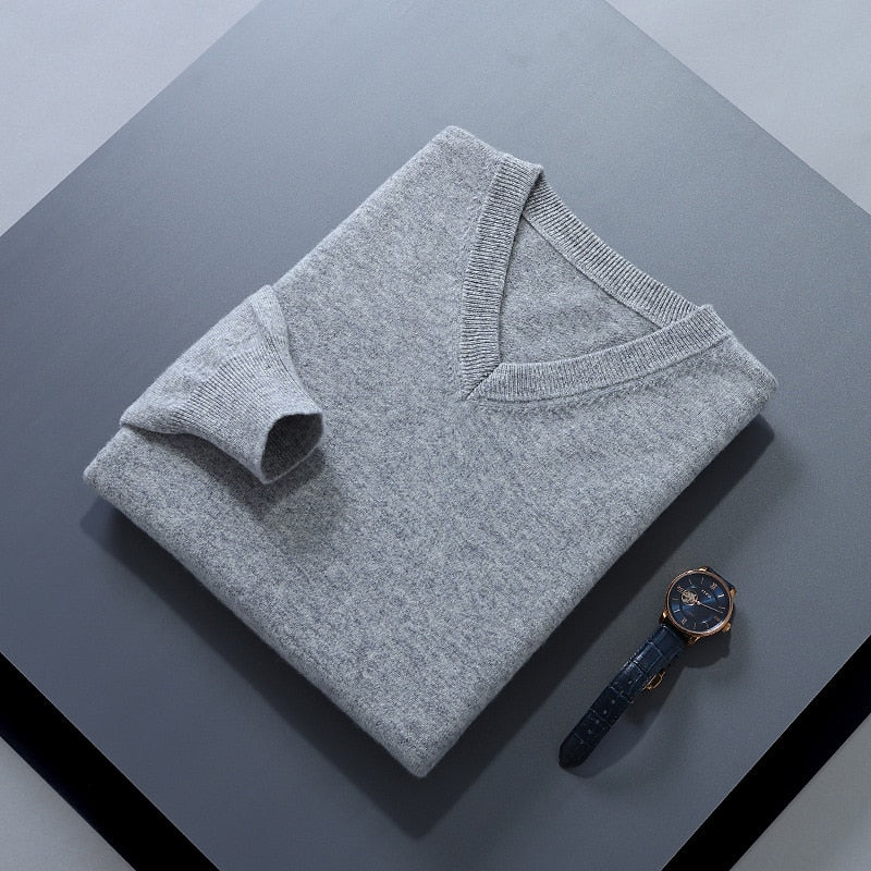 Refined V-Neck Knit Sweater