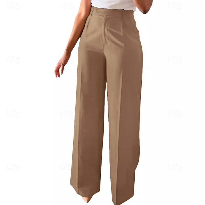 Tailored High-Waist Straight Leg Pants
