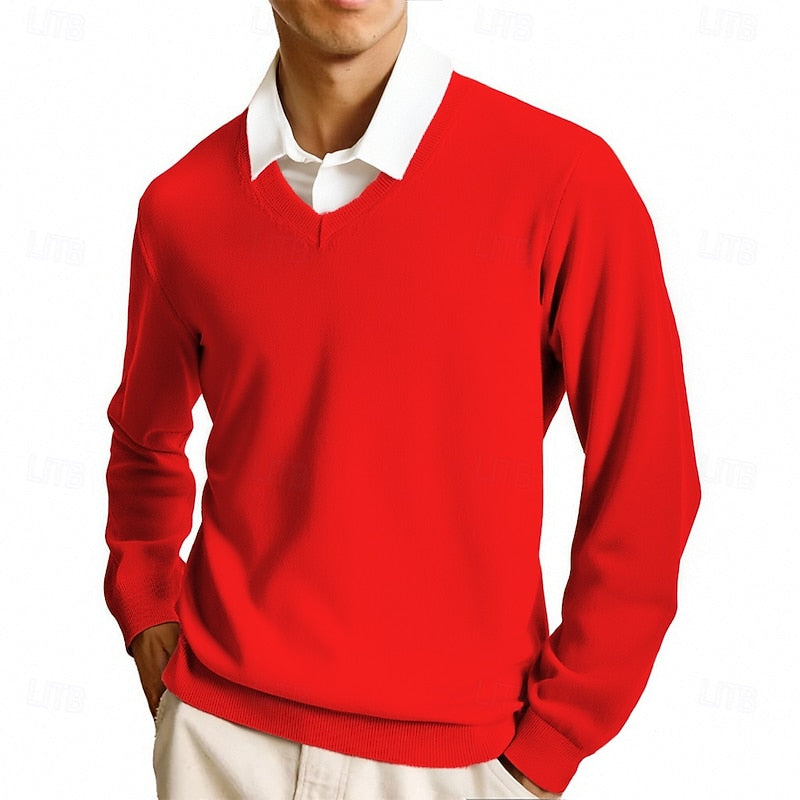 Classic V-Neck Knit Sweater