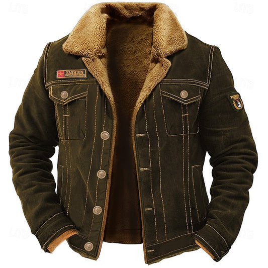 Fleece-Collar Utility Jacket