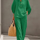Collared Wide-Leg Two-Piece Set