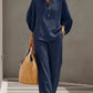 Collared Wide-Leg Two-Piece Set