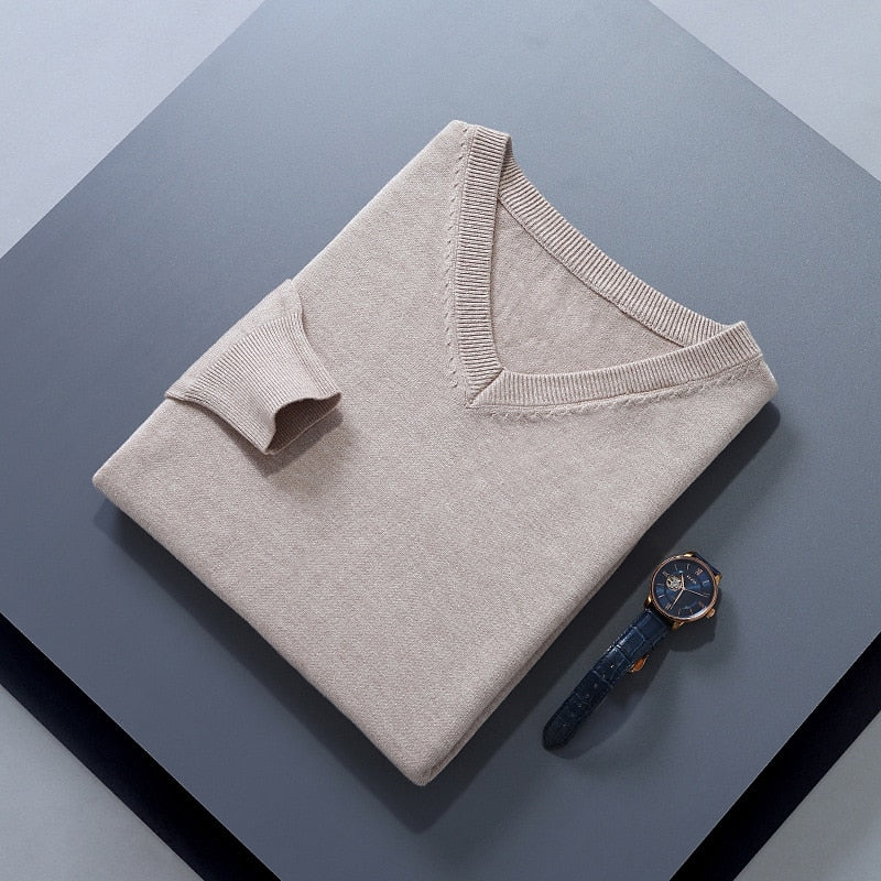 Refined V-Neck Knit Sweater