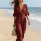 Wide-Leg V-Neck Jumpsuit