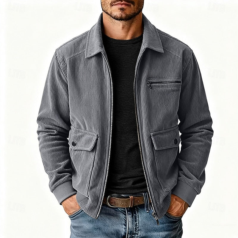 Ribbed Lapel Jacket