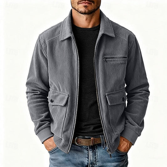 Ribbed Lapel Jacket