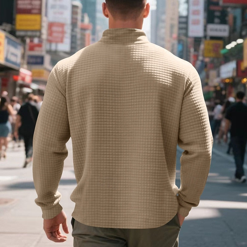 Quarter-Zip Textured Sweatshirt