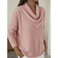Cowl-Neck Knit Sweater