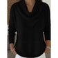 Cowl-Neck Knit Sweater