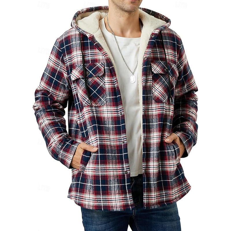 Hooded Check Overshirt