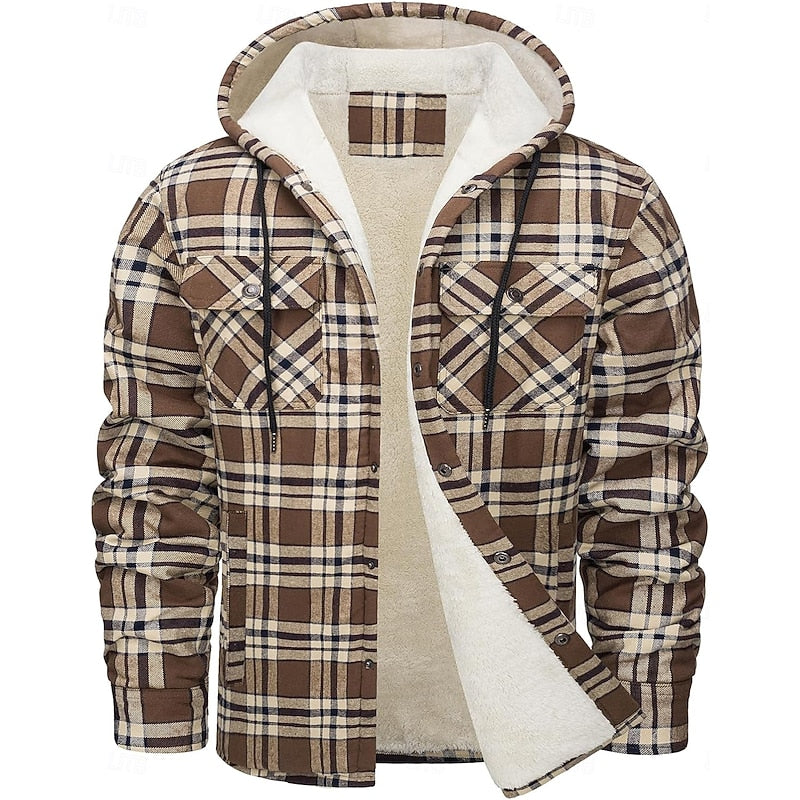 Hooded Check Overshirt